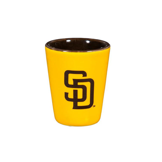 SAN DIEGO PADRES 2 OZ. TEAM SHOT GLASS - YELLOW