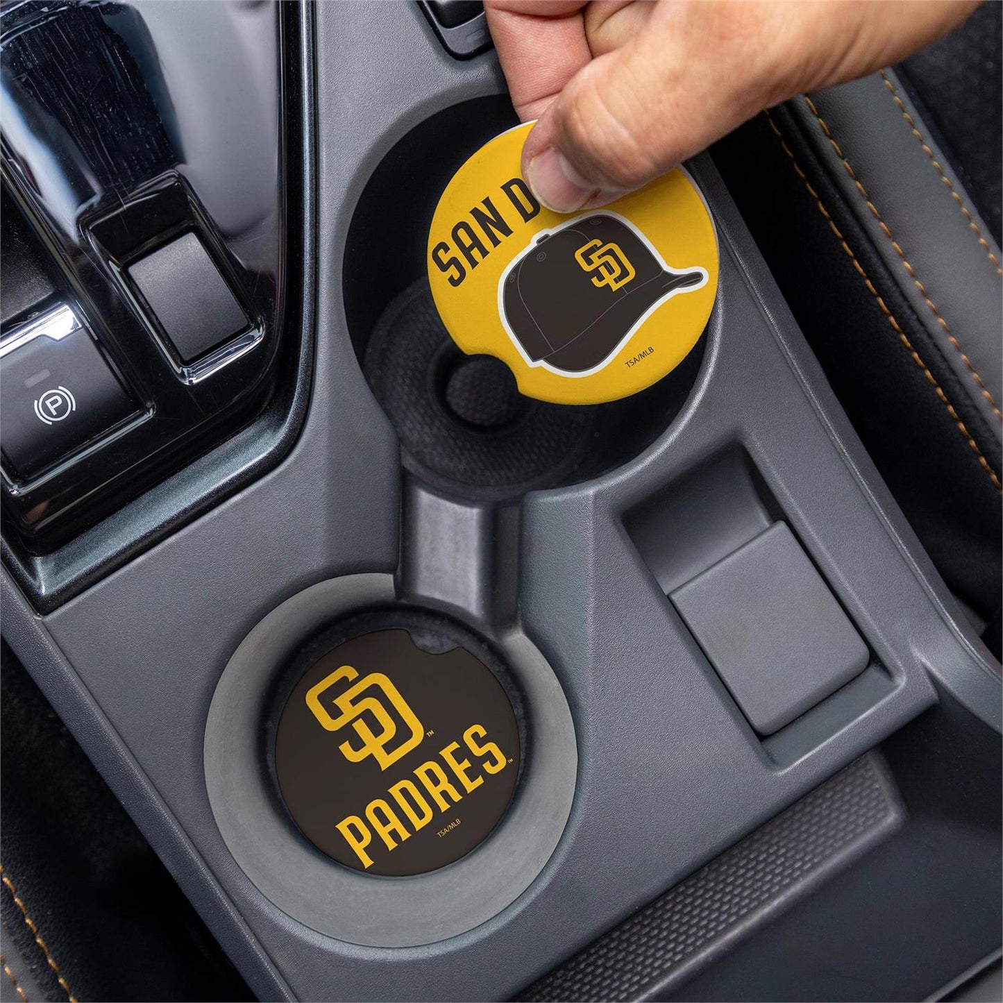 SAN DIEGO PADRES 2-PIECE CAR COASTER SET