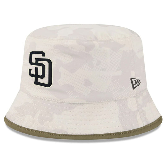 SAN DIEGO PADRES 2025 MLB ARMED FORCES BUCKET HAT - STONE