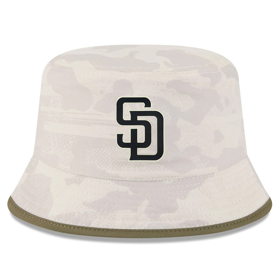SAN DIEGO PADRES 2025 MLB ARMED FORCES BUCKET HAT - STONE