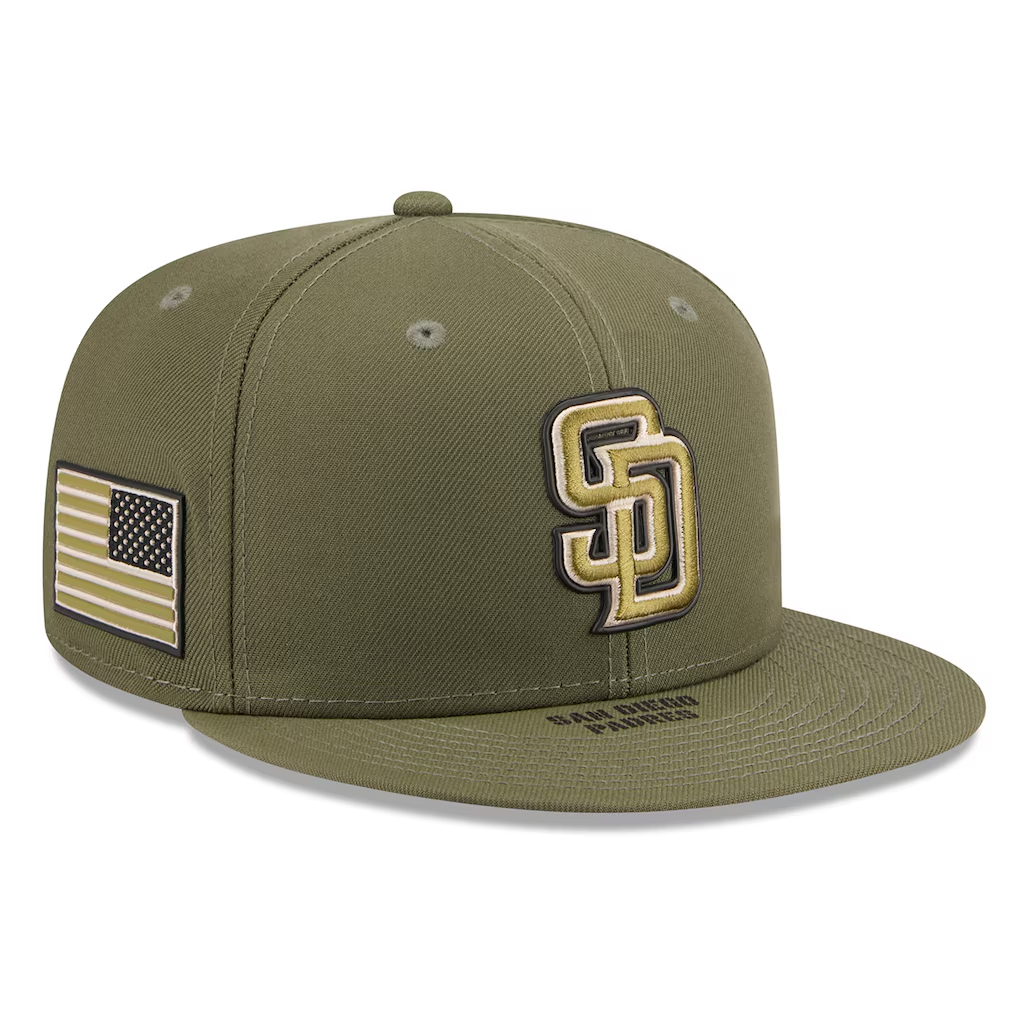 SAN DIEGO PADRES 2026 MLB ARMED FORCES 9FIFTY SNAPBACK HAT - OLIVE