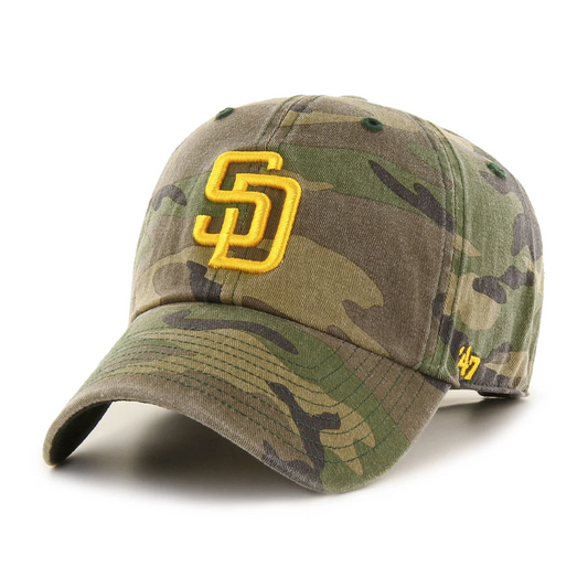 SAN DIEGO PADRES '47 BRAND CLEAN UP ADJUSTABLE HAT - CAMO
