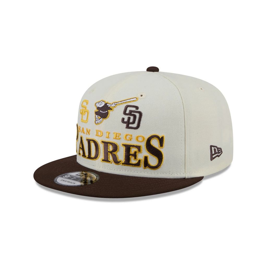 SAN DIEGO PADRES ARCHIVE 9FIFTY SNAPBACK HAT - CHROME WHITE