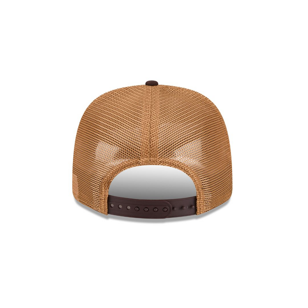 SAN DIEGO PADRES DEBOSSED LOGO TRUCKER  9SEVENTY SNAPBACK HAT - BROWN