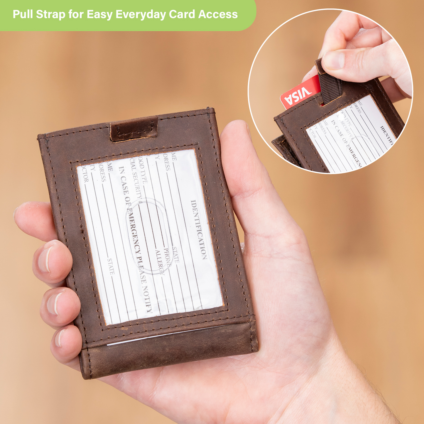 SAN DIEGO PADRES FRONT POCKET SLIM CARD HOLDER WITH RFID BLOCKING