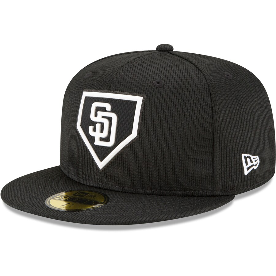 SAN DIEGO PADRES HOMBRE 2022 CLUBHOUSE 59FIFTY SOMBRERO AJUSTADO-NEGRO/BLANCO