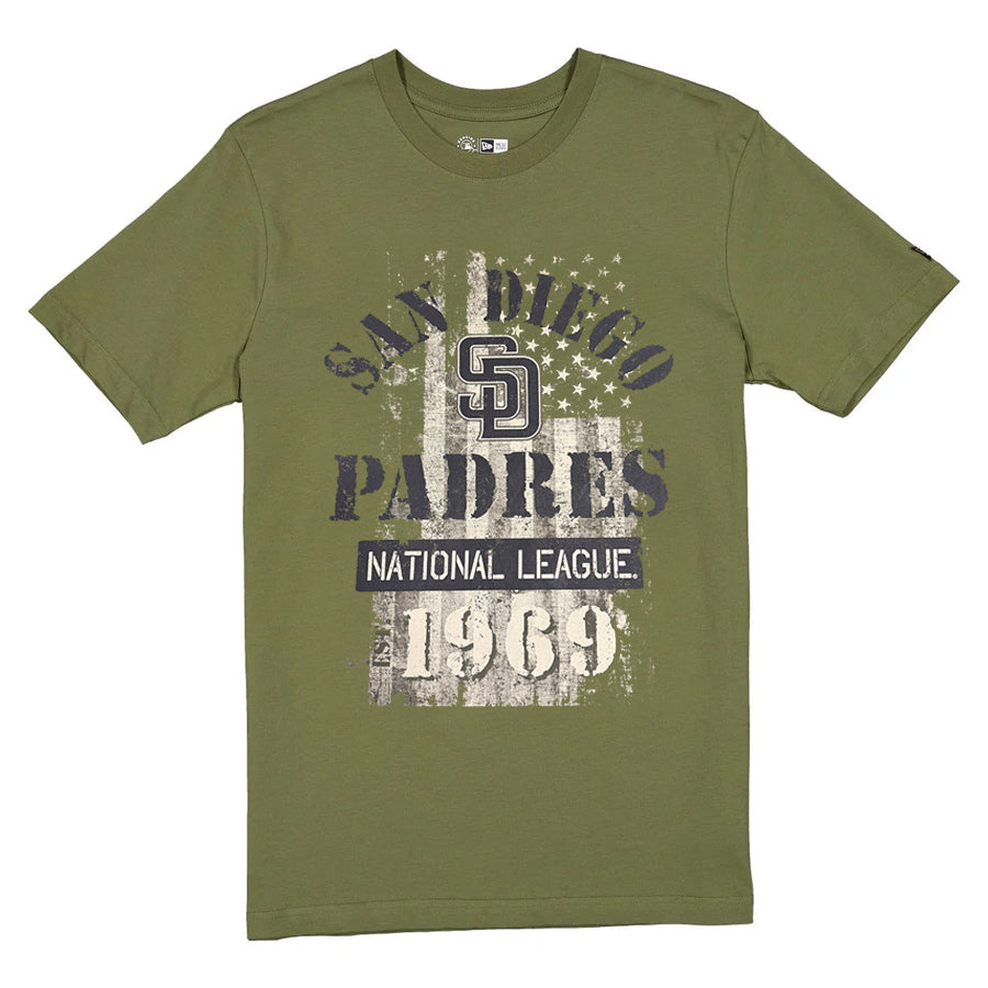 SAN DIEGO PADRES MEN'S 2025 MLB ARMED FORCES T-SHIRT - OLIVE