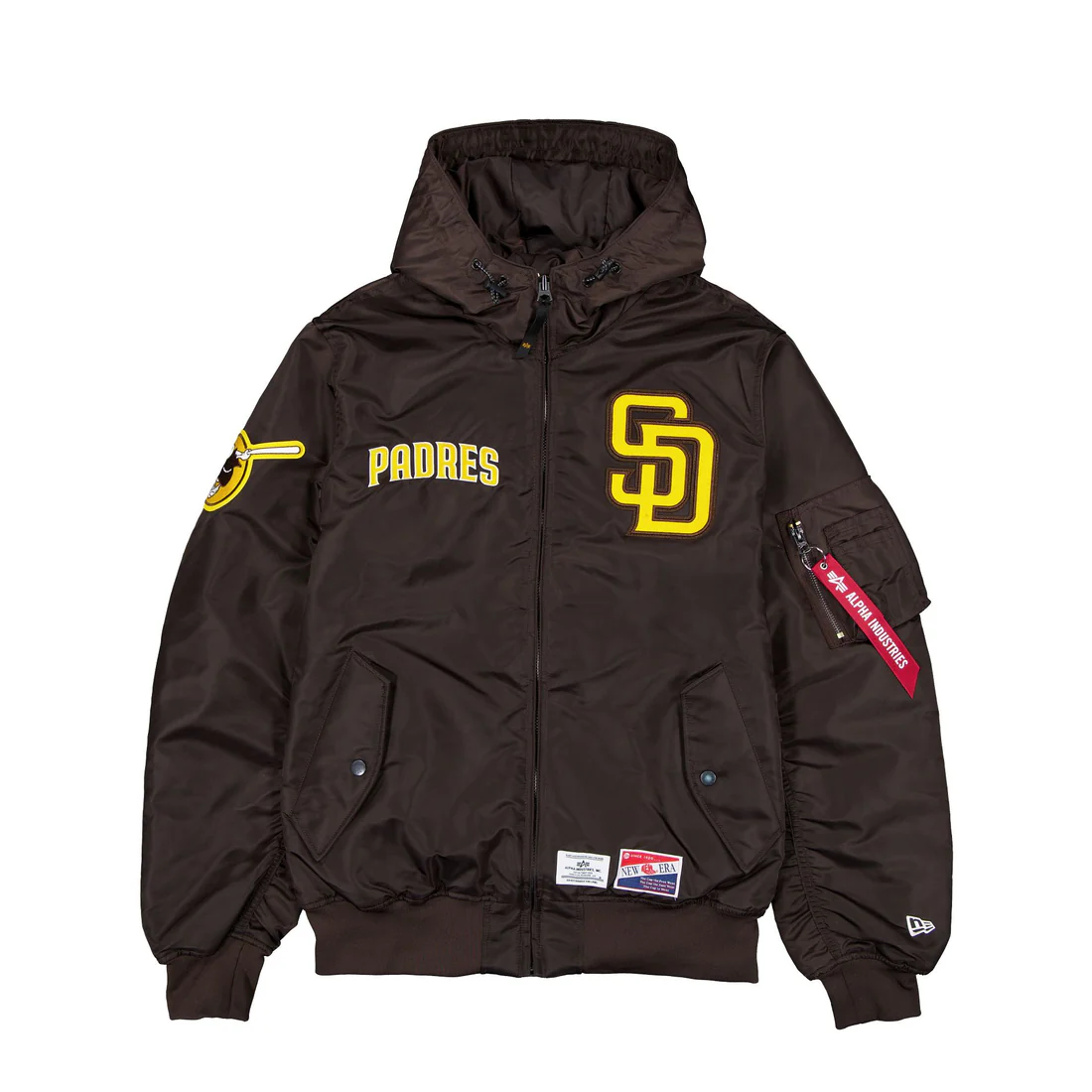 SAN DIEGO PADRES MEN'S NEWERA X ALPHA INDUSTRIES L-2B HOODED