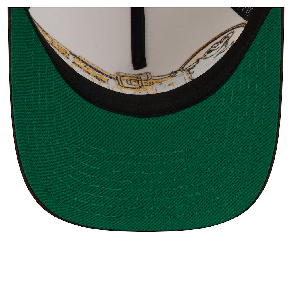 SAN DIEGO PADRES NEW ERA CLASSIC 9FIFTY A-FRAME SNAPBACK HAT - CHROME WHITE/BROWN