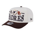SAN DIEGO PADRES NEW ERA TRI-HIT 9FIFTY A-FRAME SNAPBACK HAT - CHROME WHITE/BROWN
