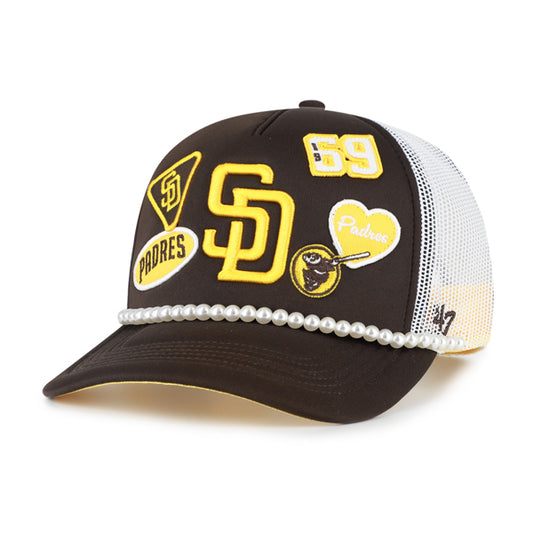 SAN DIEGO PADRES WOMEN'S '47 BRAND RALLY ON HITCH ADJUSTABLE HAT - BROWN