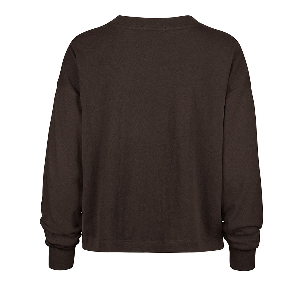 SAN DIEGO PADRES WOMEN'S '47 BRAND VIBE CHECK LONG SLEEVE T-SHIRT - BROWN