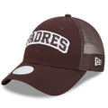 SAN DIEGO PADRES WOMEN'S ARCH GLITZ 9FORTY ADJUSTABLE HAT - BROWN