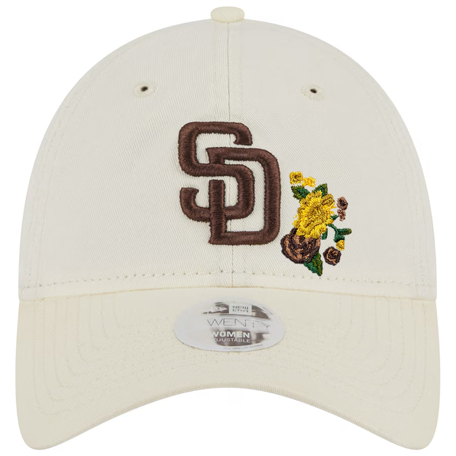 SAN DIEGO PADRES WOMEN'S FLORAL 9TWENTY ADJUSTABLE - CREAM