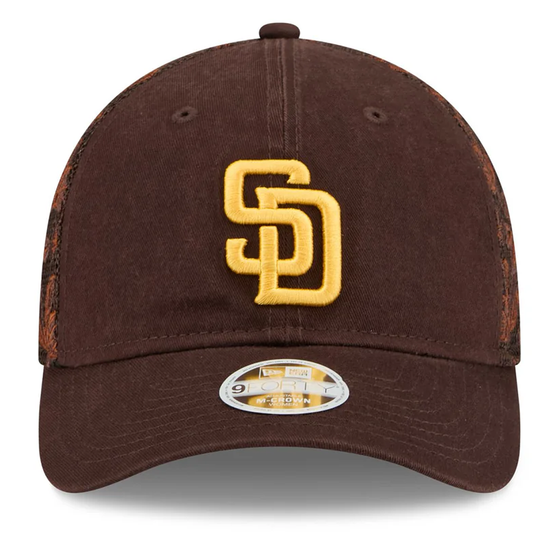 SAN DIEGO PADRES WOMEN'S FLORAL MESH 9FORTY M-CROWN TRUCKER HAT - BROWN