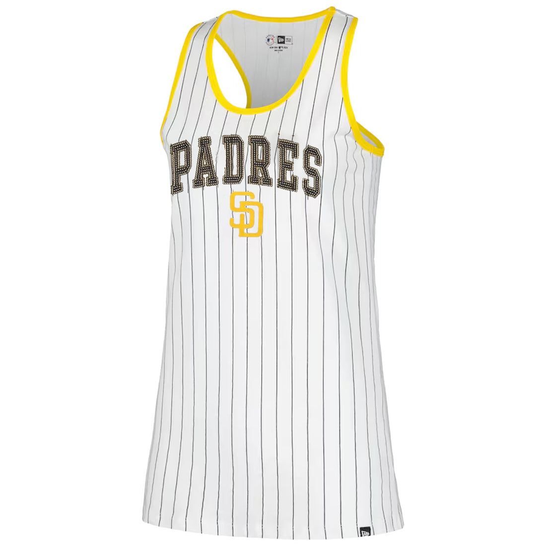 SAN DIEGO PADRES WOMEN'S SEQUINS PINSTRIPE RACERBACK TANK TOP