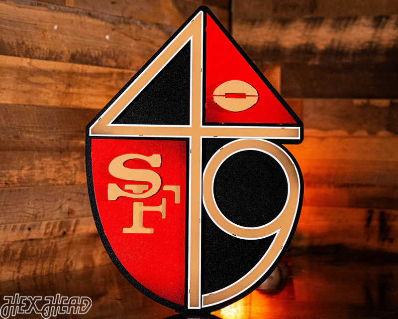 SAN FRANCISCO 49ERS "1965" VINTAGE LOGO 3D METAL ART - 22.5" X 16"