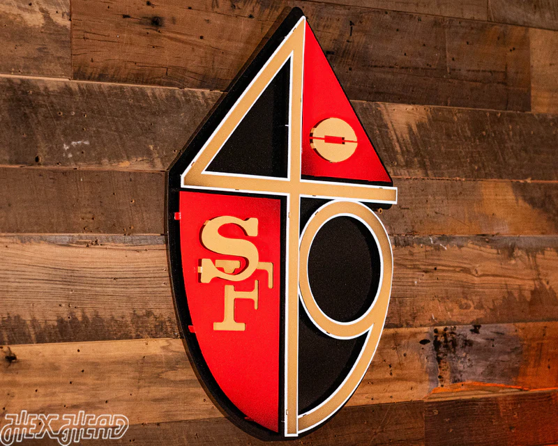 SAN FRANCISCO 49ERS "1965" VINTAGE LOGO 3D METAL ART - 22.5" X 16"