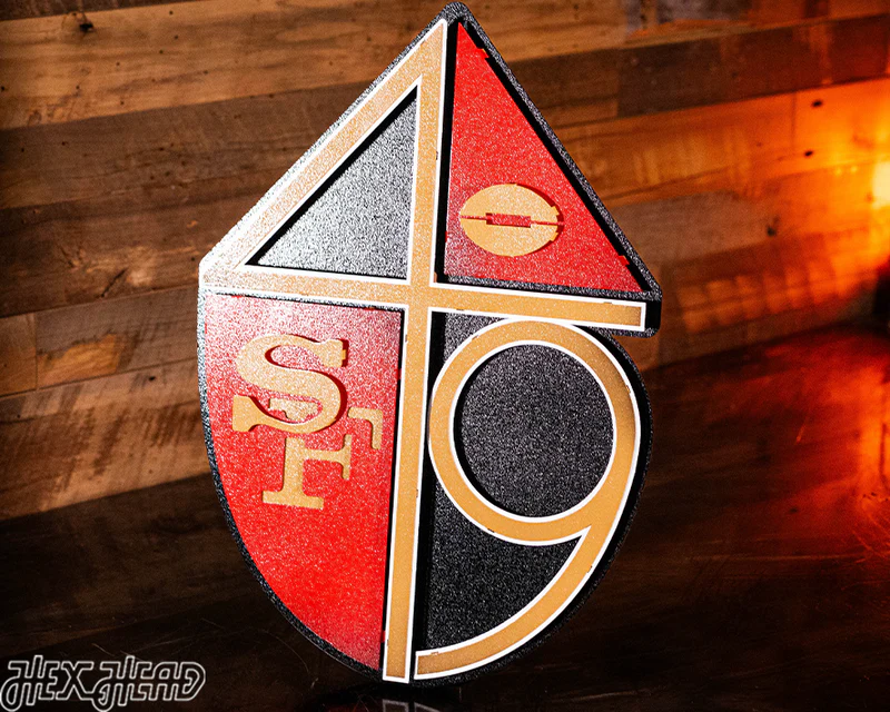 SAN FRANCISCO 49ERS "1965" VINTAGE LOGO 3D METAL ART - 22.5" X 16"