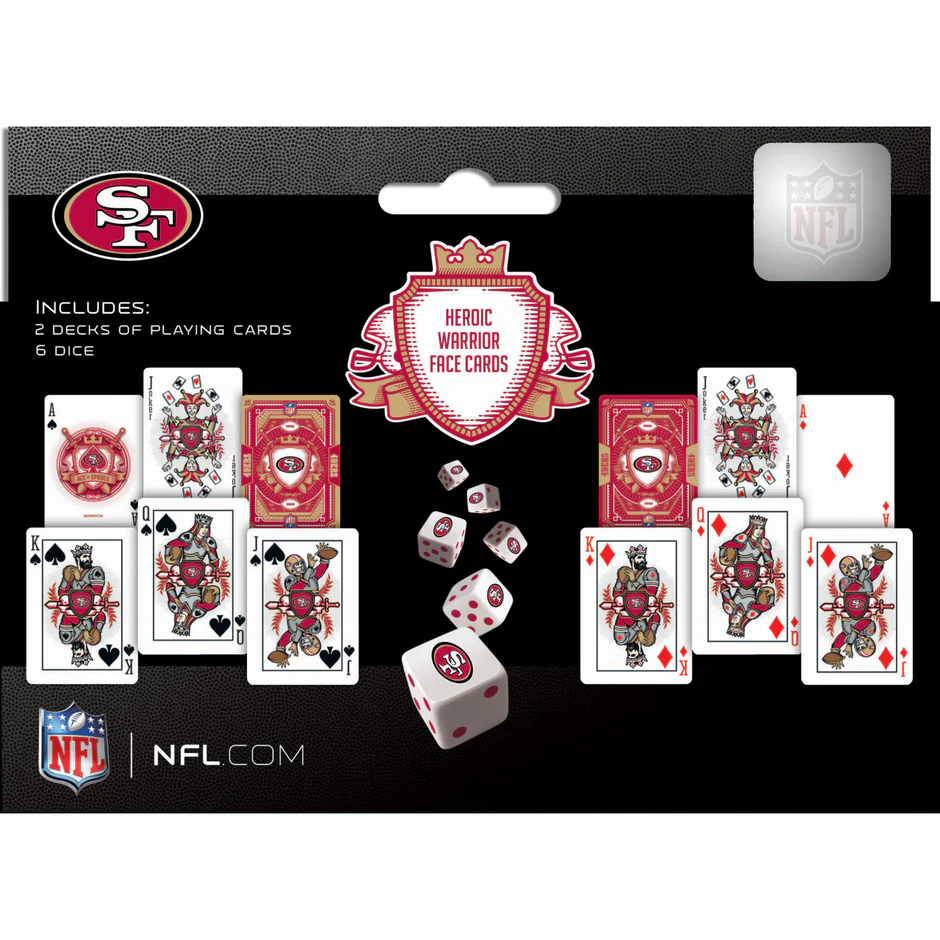 SAN FRANCISCO 49ERS 2-PACK CARD AND DICE SET