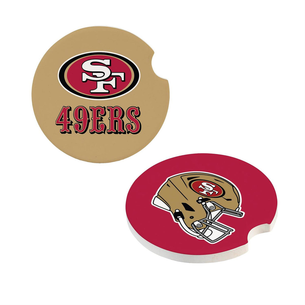SAN FRANCISCO 49ERS 2-PIECE CAR COASTER SET