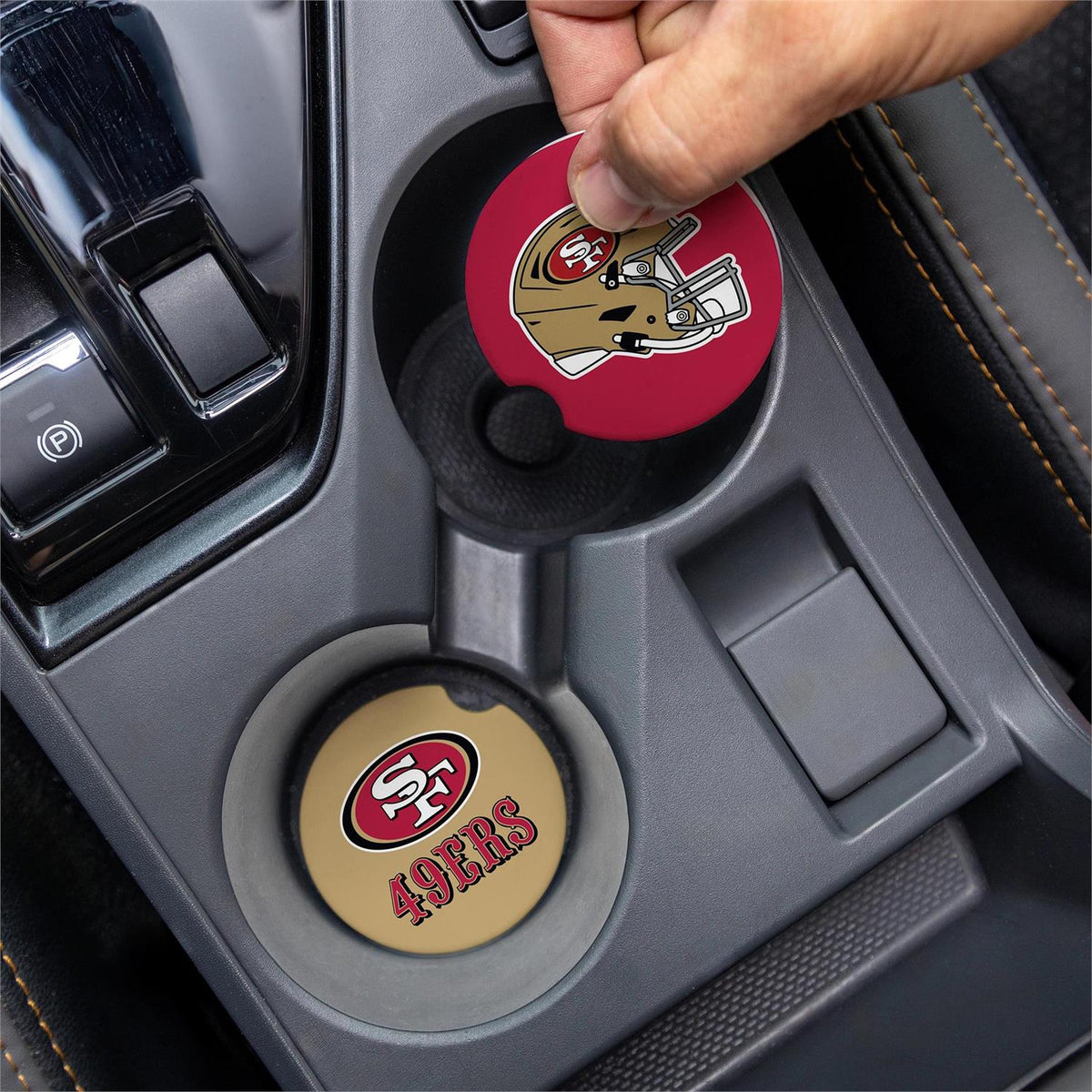 SAN FRANCISCO 49ERS 2-PIECE CAR COASTER SET