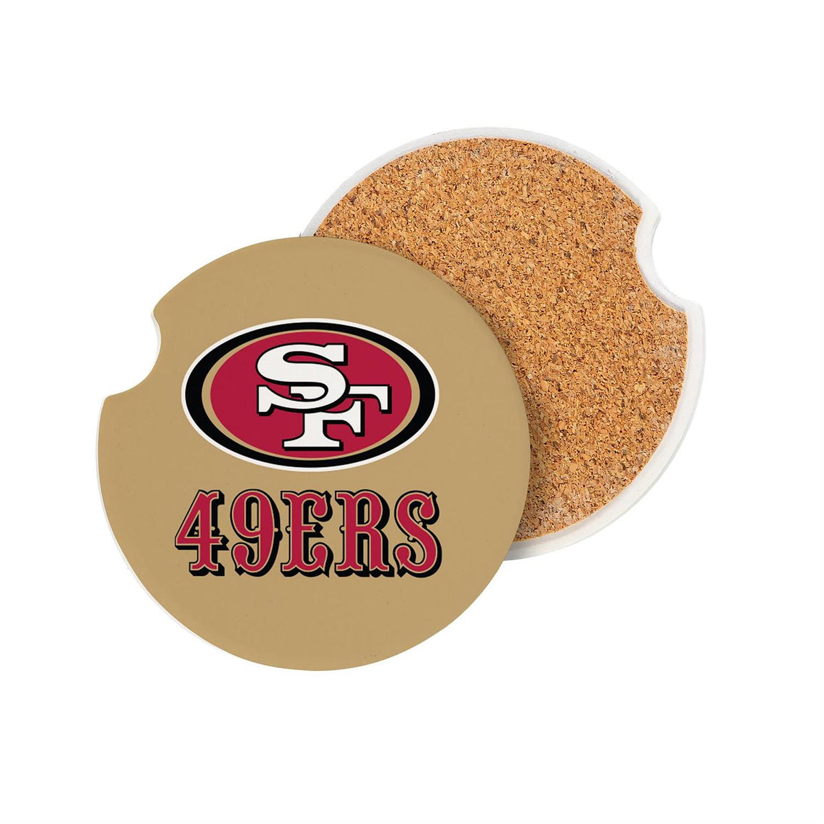 SAN FRANCISCO 49ERS 2-PIECE CAR COASTER SET