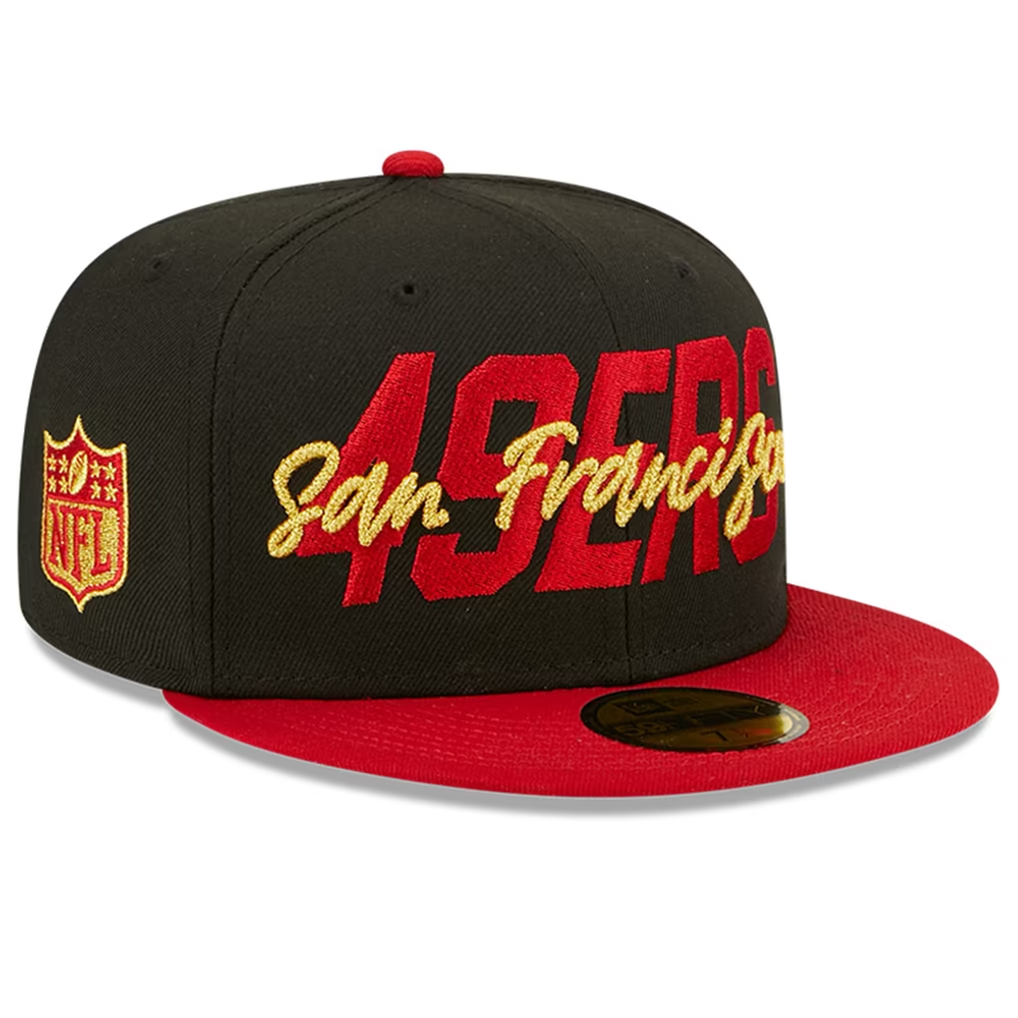 SAN FRANCISCO 49ERS 2022 NFL DRAFT 59FIFTY FITTED HAT - BLACK/RED