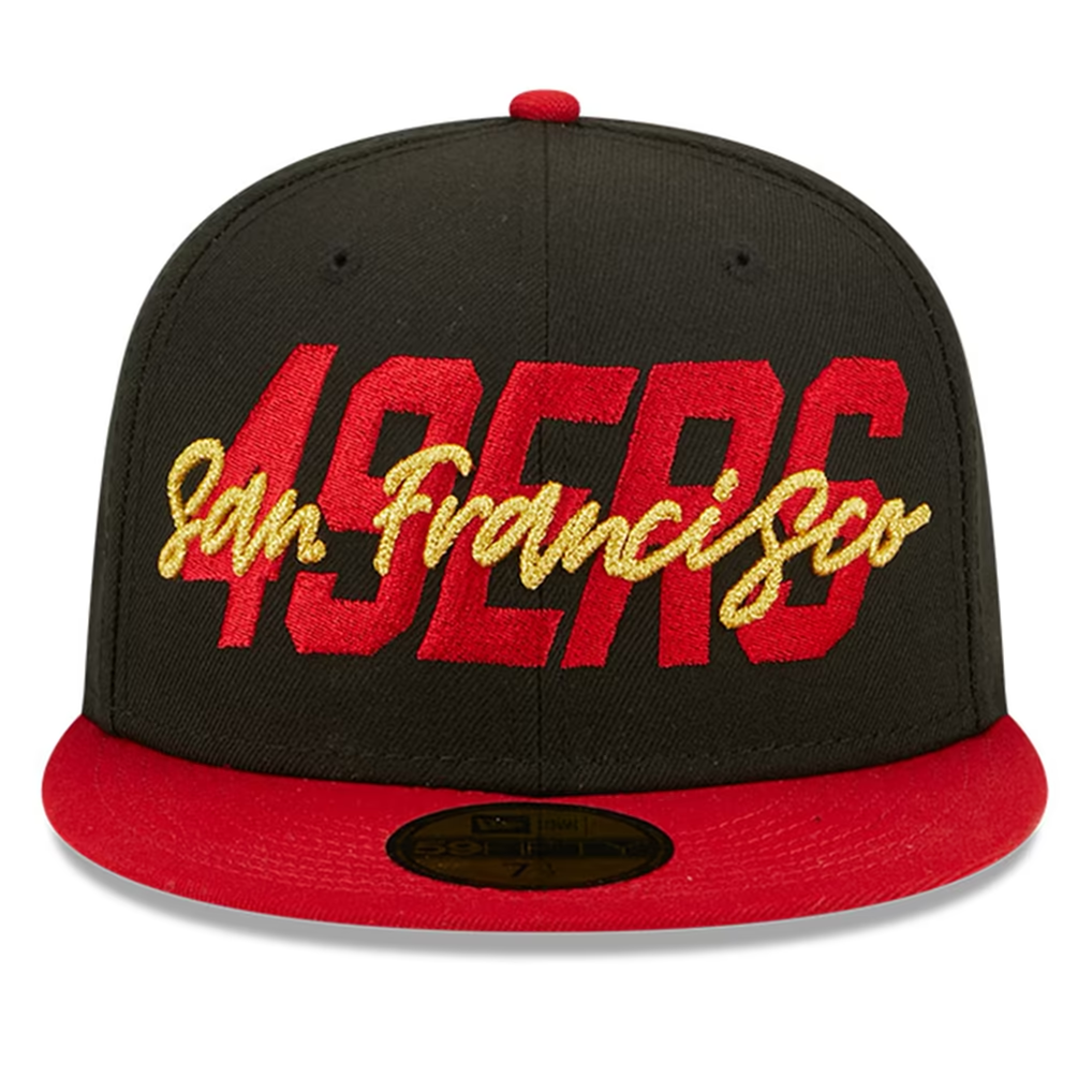 SAN FRANCISCO 49ERS 2022 NFL DRAFT 59FIFTY FITTED HAT - BLACK/RED