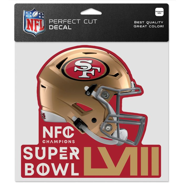 SAN FRANCISCO 49ERS 2023 NFC CHAMPIONS PERFECT CUT DECAL 8" X 8"