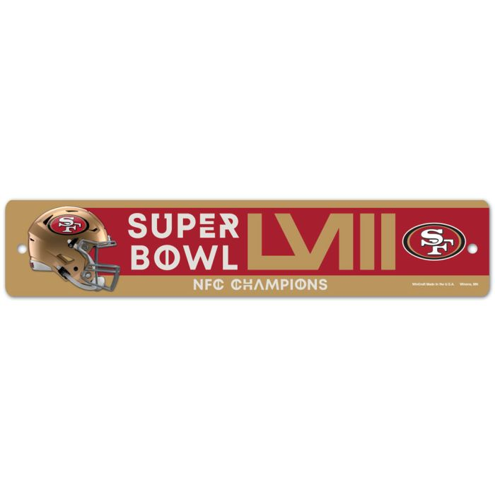 SAN FRANCISCO 49ERS 2023 NFC CHAMPIONS STREET/ ZONE SIGN 3.75" X 19"