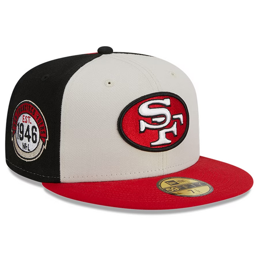 SAN FRANCISCO 49ERS RETRO PATCH 59FIFTY FITTED HAT - CREAM/ RED – JR'S  SPORTS