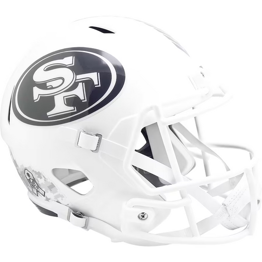 SAN FRANCISCO 49ERS 2024 NFL SALUTE TO SERVICE RIDDELL FULL SIZE SPEED REPLICA HELMET