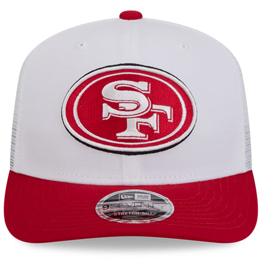 SAN FRANCISCO 49ERS 2024 NFL TRAINING CAMP 9SEVENTY STRETCH SNAP TRUCKER HAT - WHITE