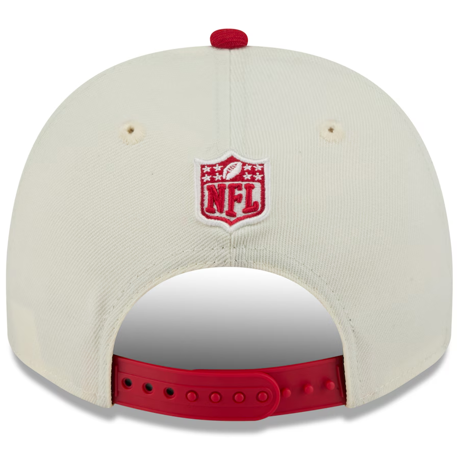 SAN FRANCISCO 49ERS 2025 NFL DRAFT 9FIFTY A-FRAME SNAPBACK HAT - CHROME WHITE/RED