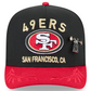 SAN FRANCISCO 49ERS 2025 NFL DRAFT A-FRAME 59FIFTY FITTED HAT - BLACK/RED