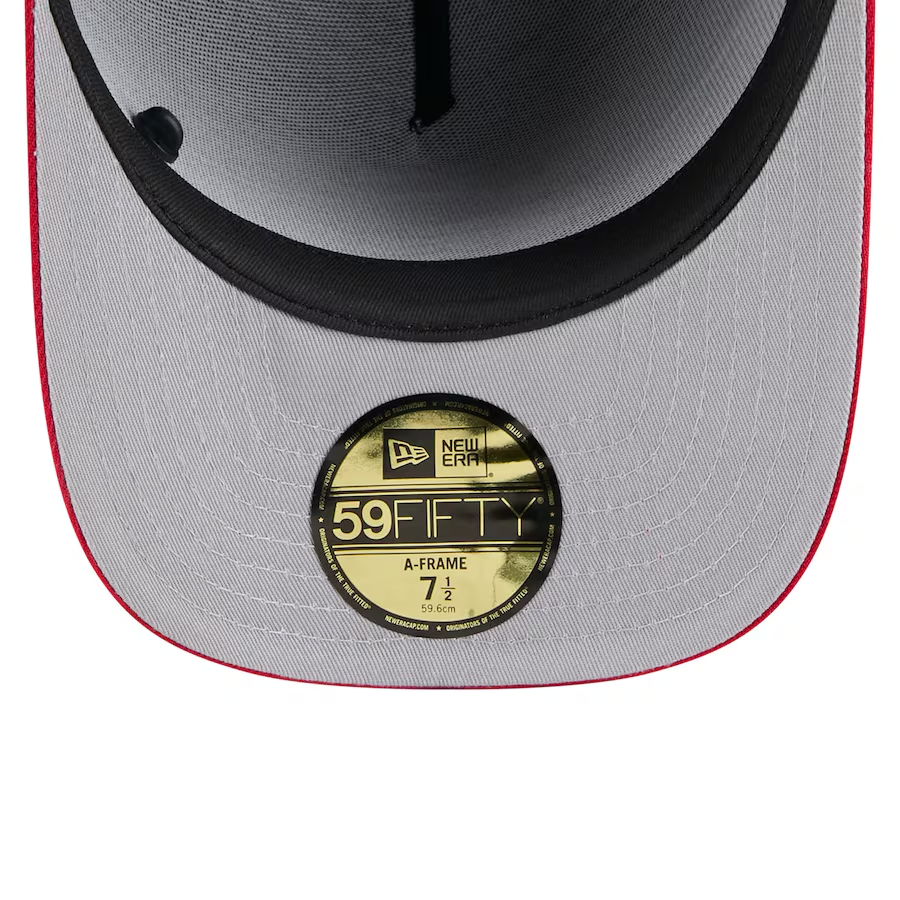 SAN FRANCISCO 49ERS 2025 NFL DRAFT A-FRAME 59FIFTY FITTED HAT - BLACK/RED