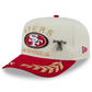 SAN FRANCISCO 49ERS 2025 NFL DRAFT A-FRAME 59FIFTY FITTED HAT - CHROME WHITE/RED