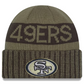 SAN FRANCISCO 49ERS 2025 NFL SALUTE TO SERVICE CUFFED KNIT BEANIE - DARK GREEN