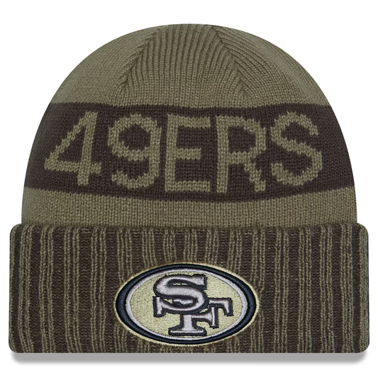 SAN FRANCISCO 49ERS 2025 NFL SALUTE TO SERVICE CUFFED KNIT BEANIE - DARK GREEN
