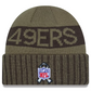 SAN FRANCISCO 49ERS 2025 NFL SALUTE TO SERVICE CUFFED KNIT BEANIE - DARK GREEN