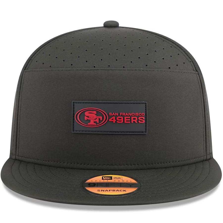 SAN FRANCISCO 49ERS 2025 NFL SIDELINE 9FIFTY SPLIT SNAPBACK HAT - BLACK
