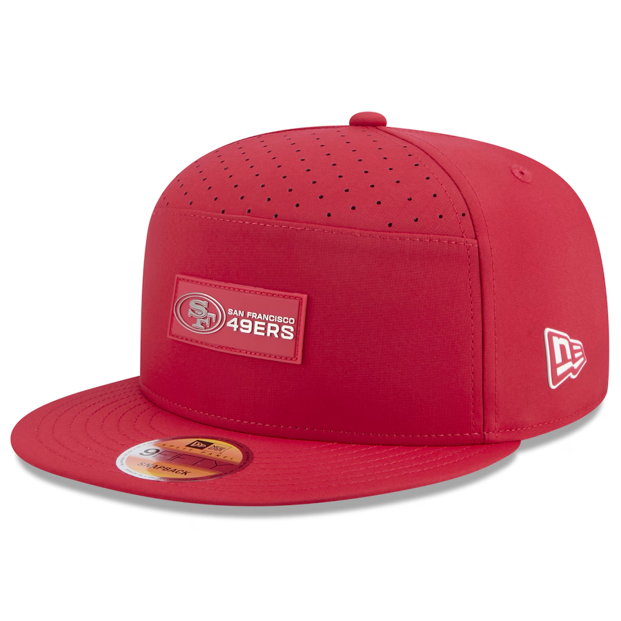 SAN FRANCISCO 49ERS 2025 NFL SIDELINE 9FIFTY SPLIT SNAPBACK HAT - RED
