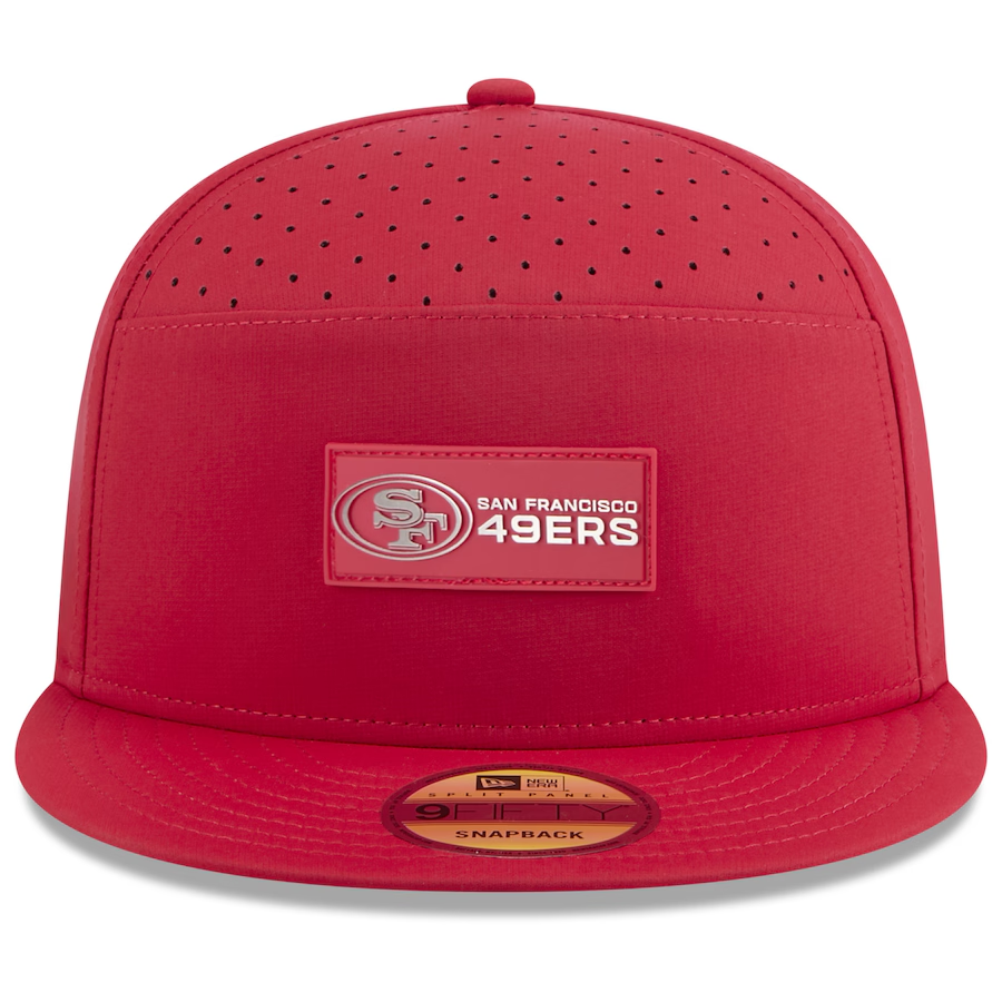 SAN FRANCISCO 49ERS 2025 NFL SIDELINE 9FIFTY SPLIT SNAPBACK HAT - RED