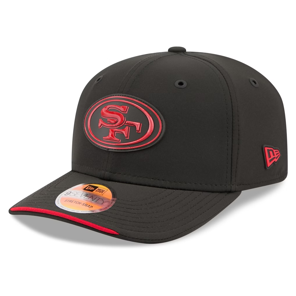 SAN FRANCISCO 49ERS 2026 NFL SIDELINE 9SEVENTY STRETCH-SNAP ADJUSTABLE HAT - BLACK