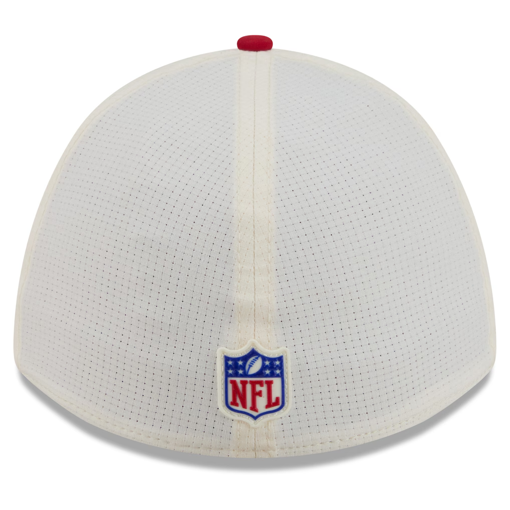 SAN FRANCISCO 49ERS 2026 NFL TRAINING CAMP 39THIRTY M-CROWN FLEX FIT HAT - CHROME WHITE/RED