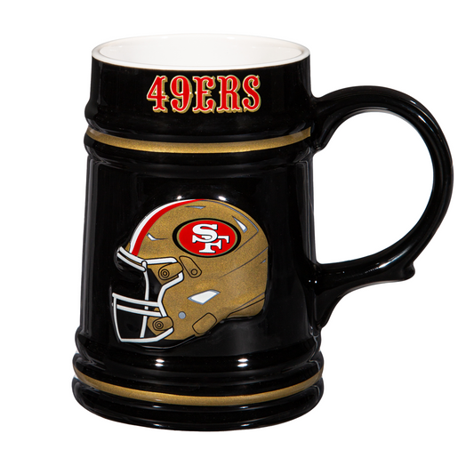 SAN FRANCISCO 49ERS 24OZ CERAMIC STEIN CUP WITH GIFT BOX