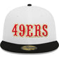SAN FRANCISCO 49ERS 40TH ANNIVERSARY WORDMARK CUSTOM 59FIFTY FITTED HAT - WHITE/BLACK
