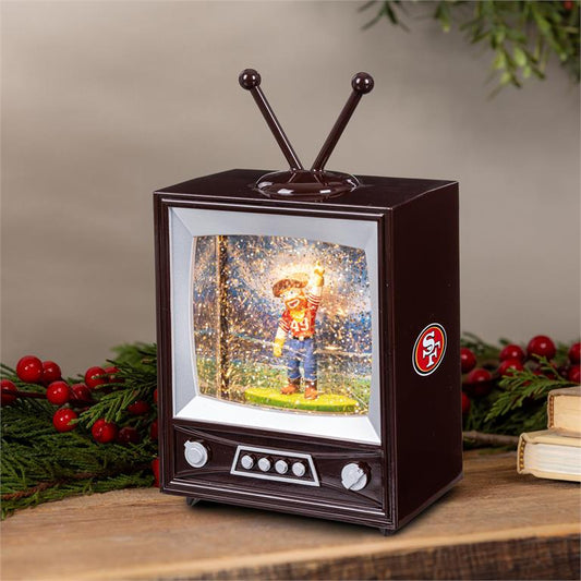 SAN FRANCISCO 49ERS 8" VINTAGE TV WATER LANTERN WITH MASCOT