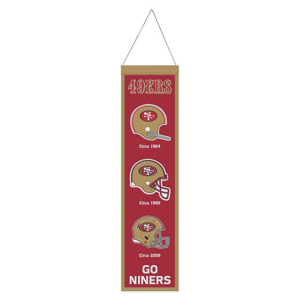 BANDERA DE LANA EVOLUTION DE 8" X 32" DE SAN FRANCISCO 49ERS